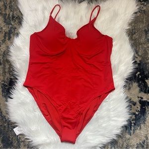Good American Swim One Piece Show Off Compression Underwire 3X, 5X, M, XS Red